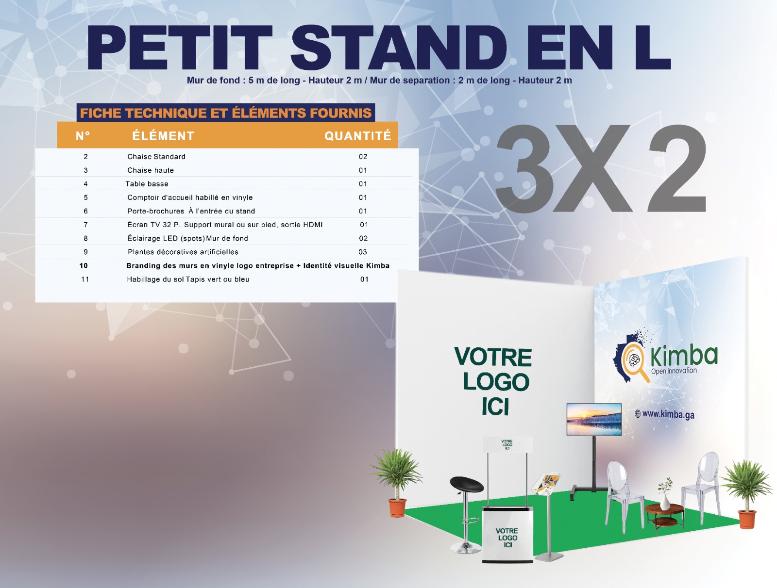 Stand en L · 6 m²
