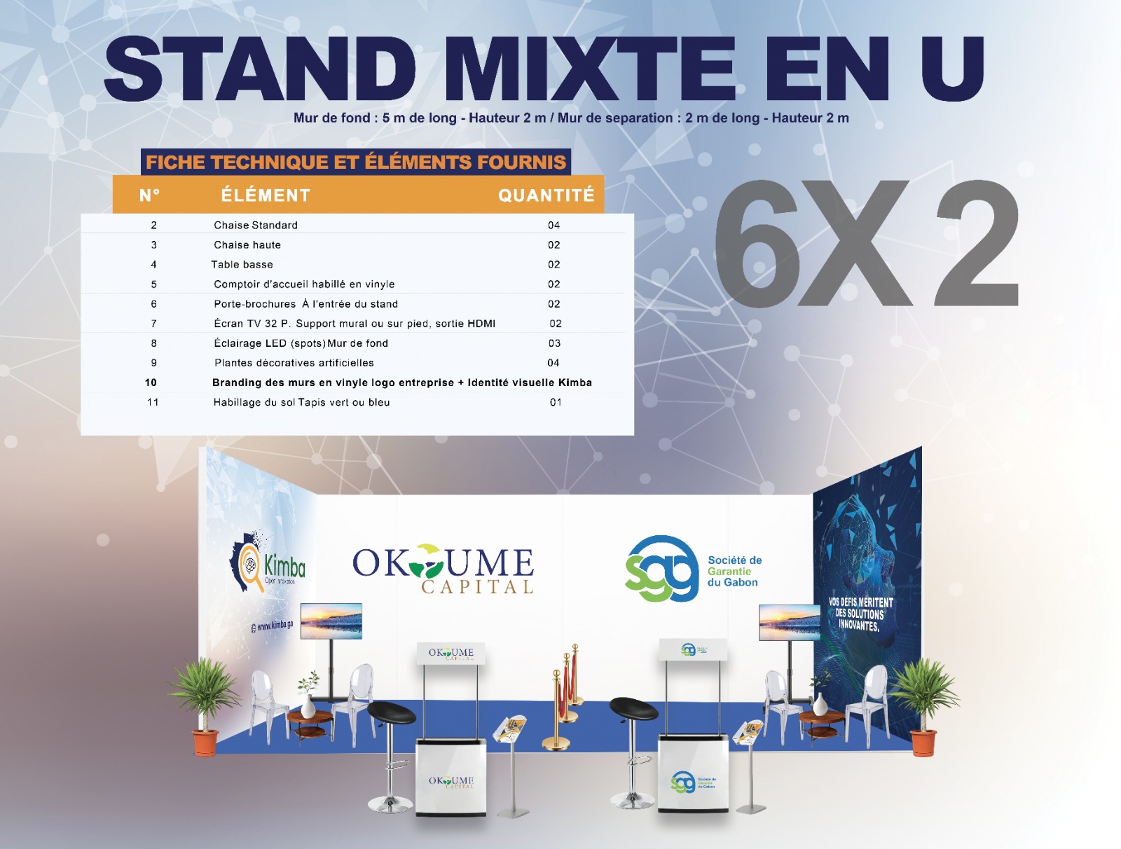Stand en U mixte · 12 m²